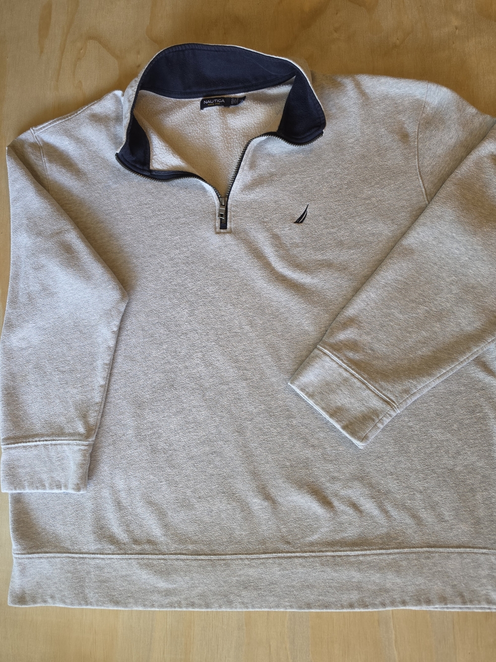 Nautica Men 3XLT Big & Tall Heather Gray Performance Fleece Quarter Zip Pullover